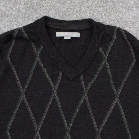 Nordstrom Sweater Adult Large Brown V-Neck Extra Fine Merino Wool L/S Sweatshirt - Picture 5 of 12